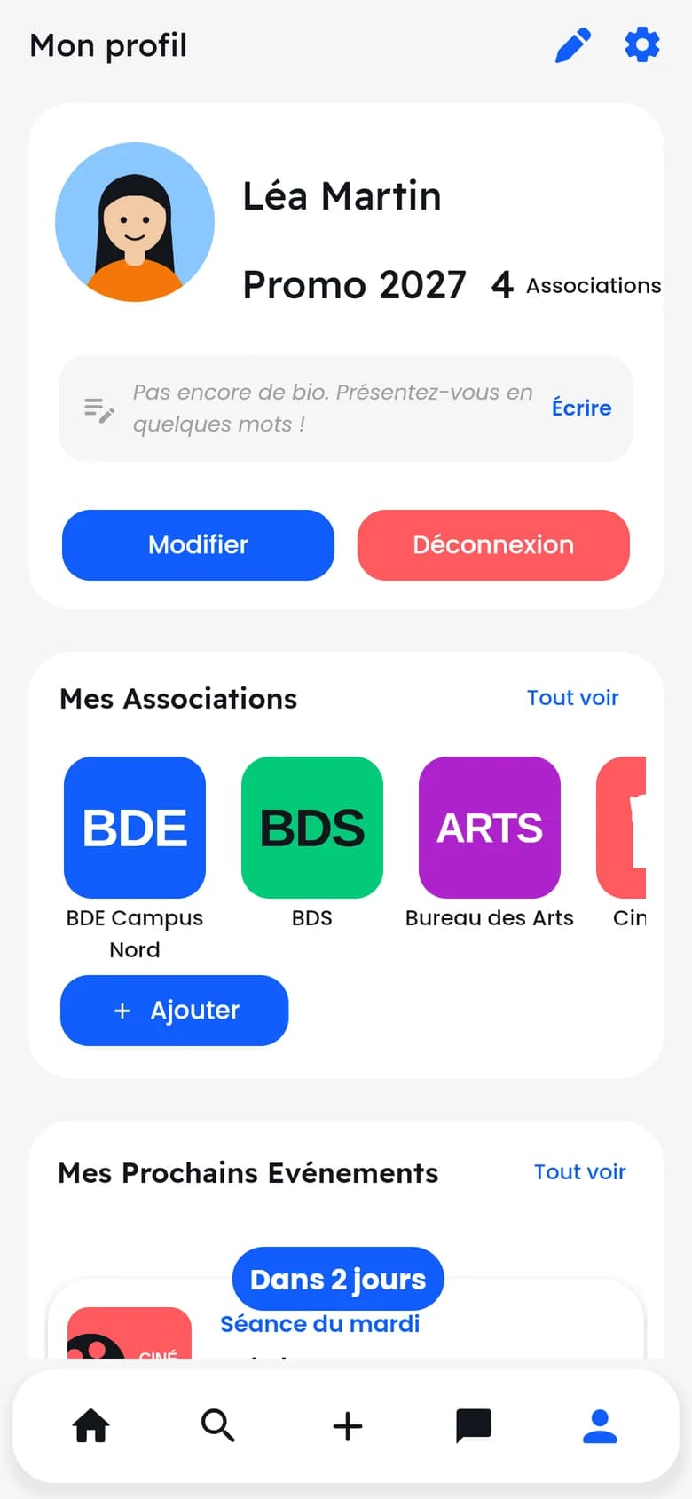 Profil étudiant : associations et prochains événements